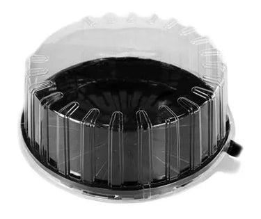 Caixa com base redonda e tampa em plástico 22cm - Kit com 5 unidades